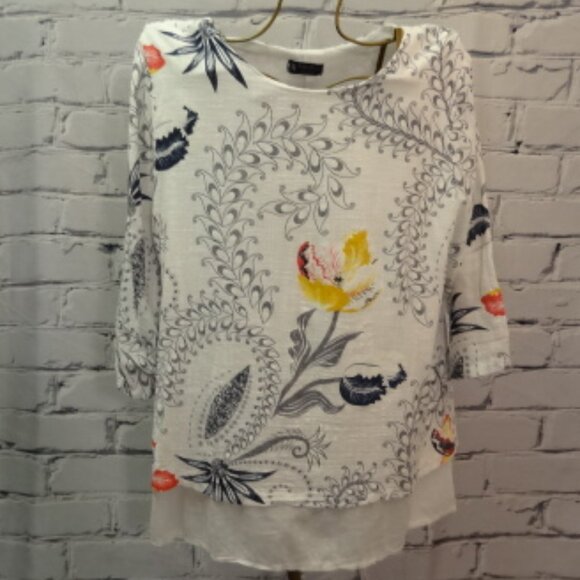 Bella Armore, Made In Italy Layered Summer Tunic w/Scarf NWOT - Picture 2 of 6